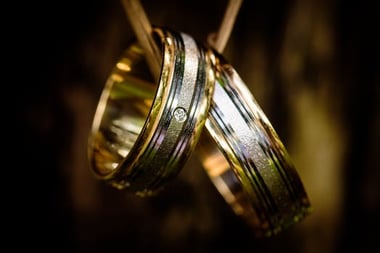black gold detailed ring